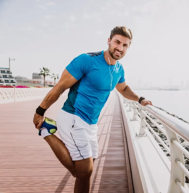 beautiful man doing work out and different exercis utc